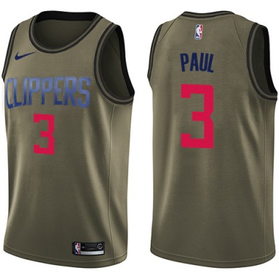 Nike Los Angeles Clippers #3 Chris Paul Green Salute to Service Youth NBA Swingman Jersey